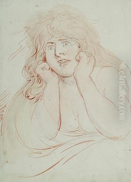 Study Of A Woman Oil Painting by Thomas Rowlandson