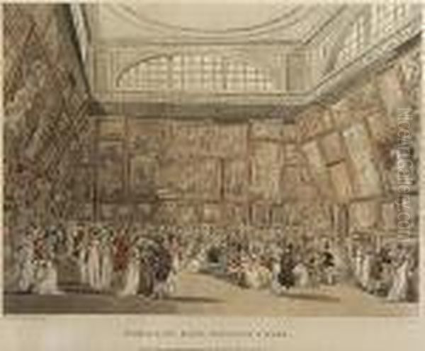 Exhibition Room, Somerset House Oil Painting by Thomas Rowlandson