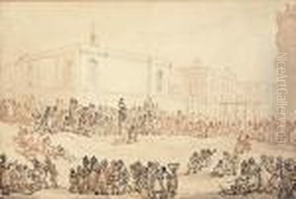 Execution At Newgate Oil Painting by Thomas Rowlandson