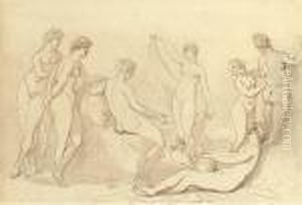 Classical Nudes Oil Painting by Thomas Rowlandson