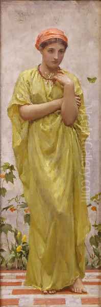 The Green Butterfly Oil Painting by Albert Joseph Moore