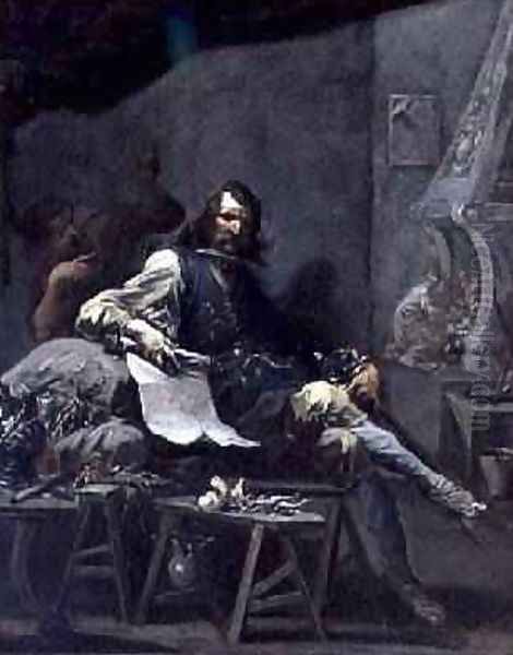 Satire on a Nobleman in Misery 1719-1725 Oil Painting by Alessandro Magnasco