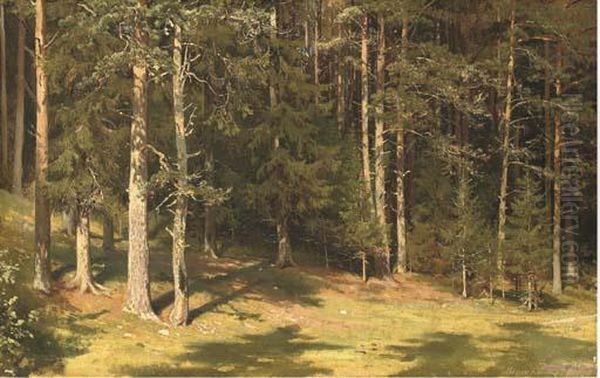 Forest Glade Oil Painting by Ivan Shishkin