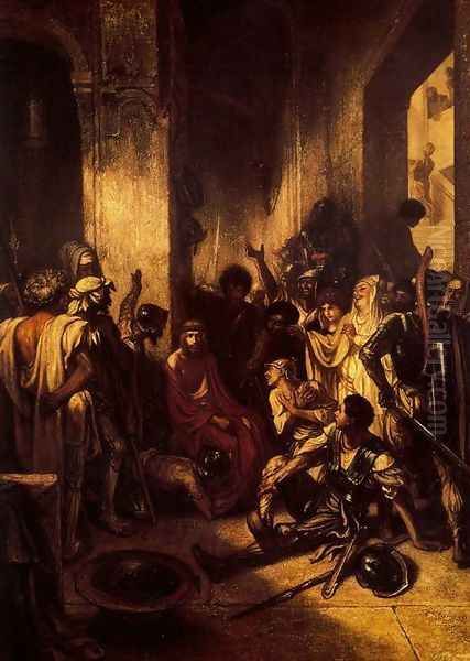 Christ at the Praetorium Oil Painting by Alexandre Gabriel Decamps