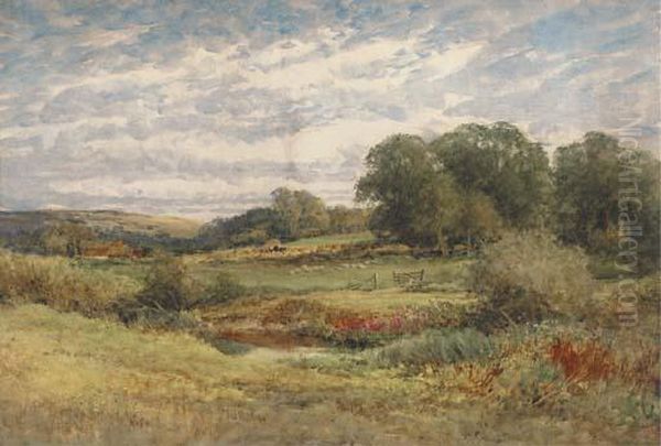 Sheep Grazing On A Summer's Day Oil Painting by Henry John Sylvester Stannard