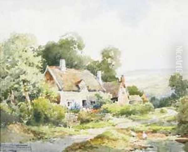 Down A Cotswold Lane Oil Painting by Henry John Sylvester Stannard