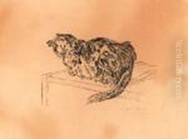 Le Chat Oil Painting by Theophile Alexandre Steinlen