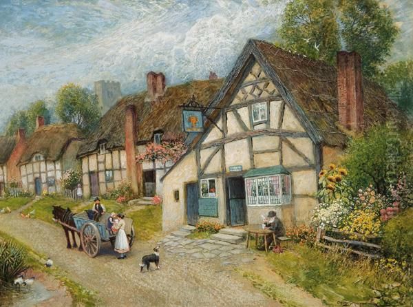 The Village Coffee Shop Oil Painting by Arthur Claude Strachan