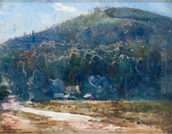 Hillside Oil Painting by Arthur Ernest Streeton