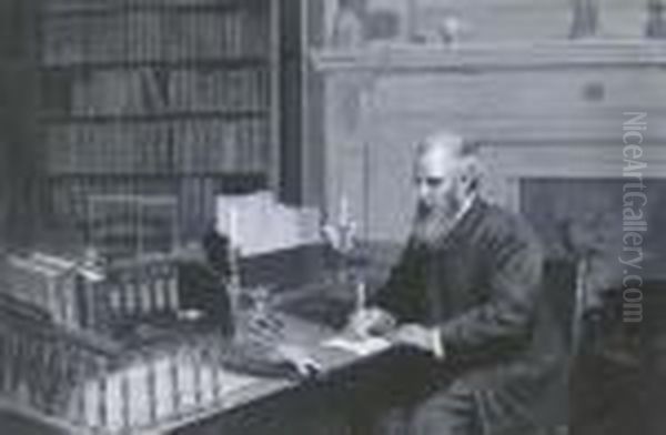 Lord Lilford In His Study Oil Painting by Archibald Thorburn