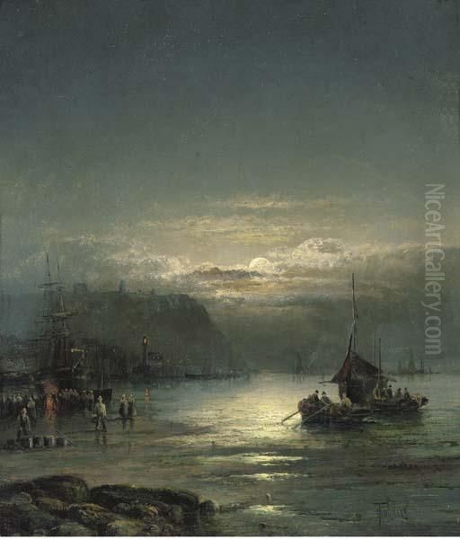 Scarborough Oil Painting by William A. Thornley Or Thornber