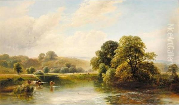 The Trent Near Ingleby Oil Painting by George Turner