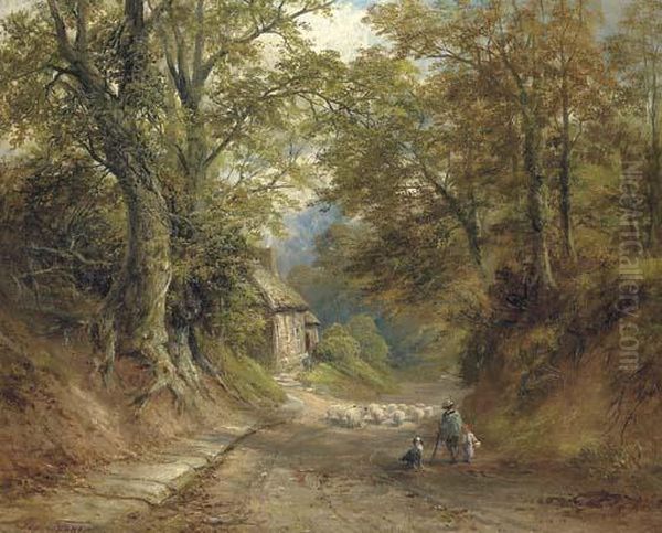 The Old Cottage, Littleover Lane Oil Painting by George Turner