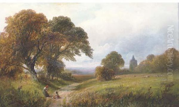 A Rest On The Long Walk Home Oil Painting by George Turner