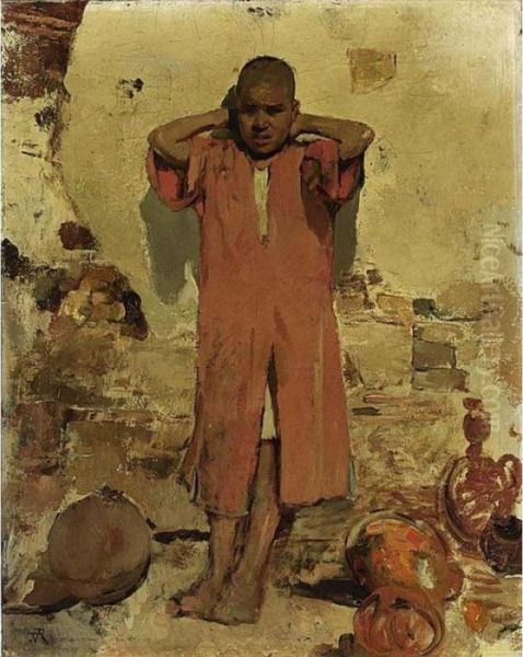 Moroccan Boy Oil Painting by Theo van Rysselberghe