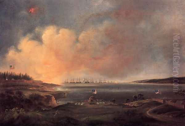 The Battle of Fort McHenry Oil Painting by Alfred Jacob Miller