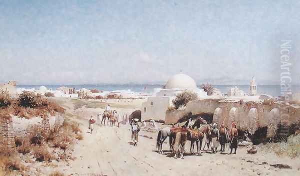 In the Desert Oil Painting by Alfred Wordsworth Thompson