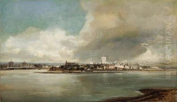 View Of Shoreham Oil Painting by James Webb