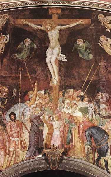 Crucifixion (detail) Oil Painting by Andrea Bonaiuti da Da Firenze