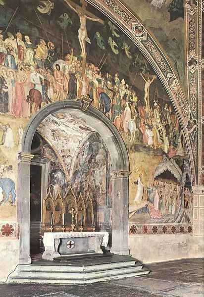 Frescoes on the central wall Oil Painting by Andrea Bonaiuti da Da Firenze