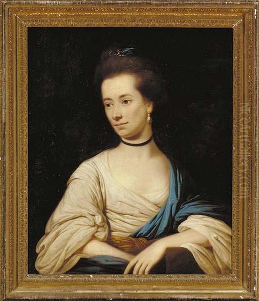 Portrait Of Sarah Gibbons Oil Painting by Josepf Wright Of Derby