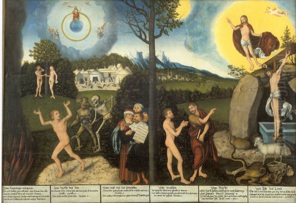 Law and Grace Oil Painting by Lucas The Elder Cranach