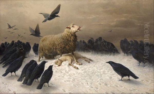 Anguish Oil Painting by August Friedrich Schenck