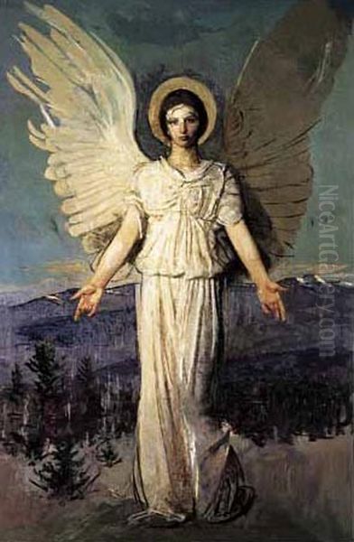 Monadnock Angel Oil Painting by Abbott Handerson Thayer