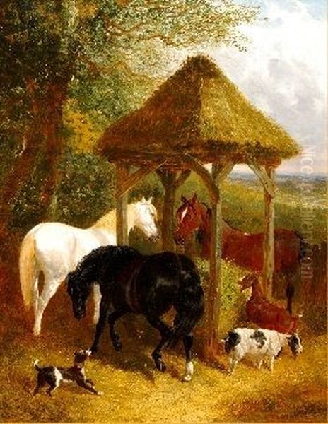 On the Farm Oil Painting by John Frederick Herring, Junior