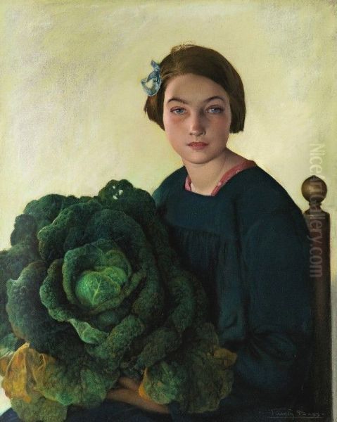 La Fille au Chou Oil Painting by Firmin Baes