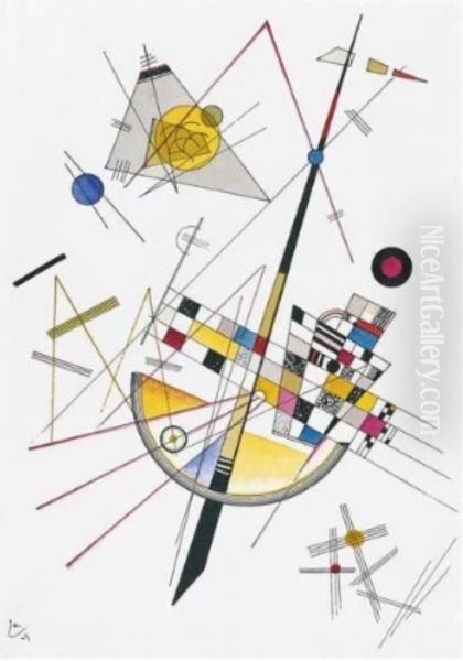 Delicate Tension Oil Painting by Wassily Kandinsky