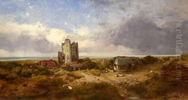 ORFORD CASTLE, SUFFOLK, SIGNED AND DATED  Oil Painting by Henry Bright