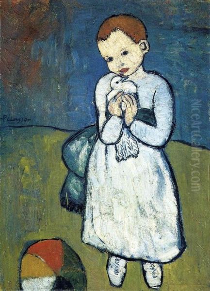 Child with a dove Oil Painting by Picasso