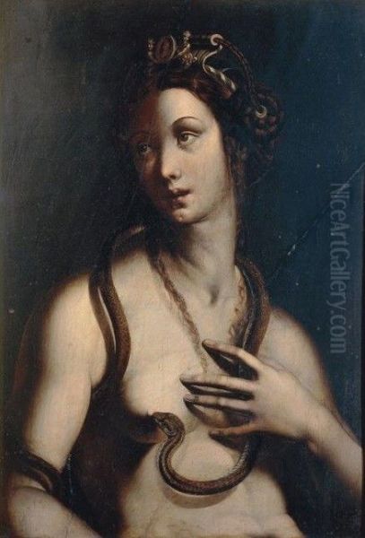 Cleopatra Oil Painting by Jacopino del Conte