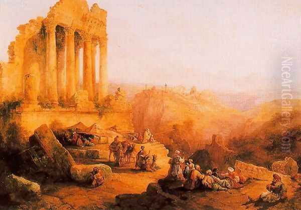 Ruinas en las inmediaciones de Jerusalen Oil Painting by Antonio Munoz Degrain