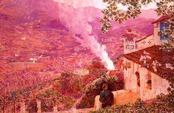 Un palomar en Andalucia Oil Painting by Antonio Munoz Degrain