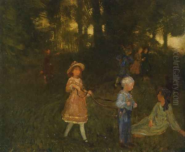 Children Playing Oil Painting by Arthur Bowen Davies