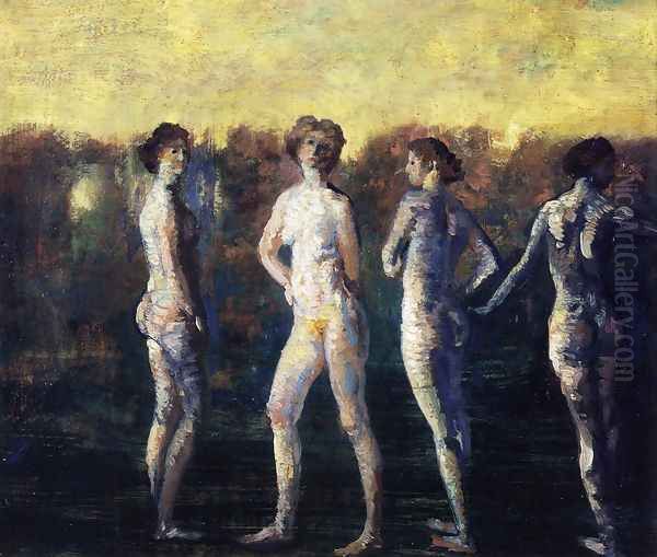 Four Figures Oil Painting by Arthur Bowen Davies