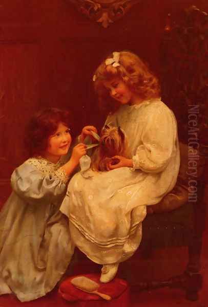 The Blue Ribbon Oil Painting by Arthur John Elsley