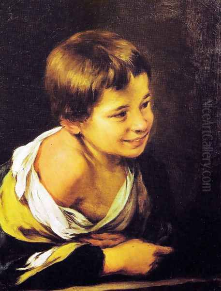 Child supported by a parapet Oil Painting by Bartolome Esteban Murillo