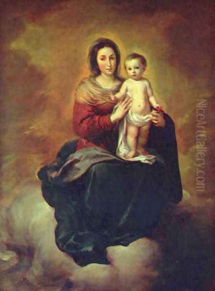 Madonna in the Clouds Oil Painting by Bartolome Esteban Murillo