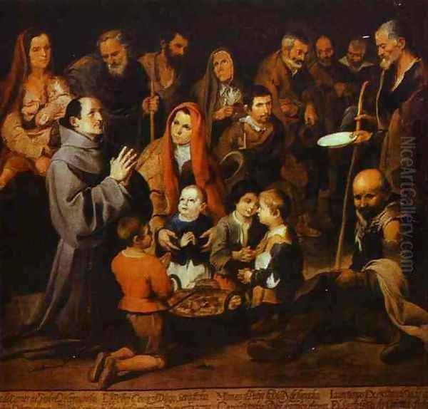 St. Diego Giving Alms Oil Painting by Bartolome Esteban Murillo