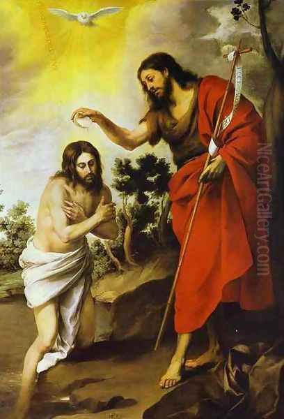 The Baptism of Christ Oil Painting by Bartolome Esteban Murillo