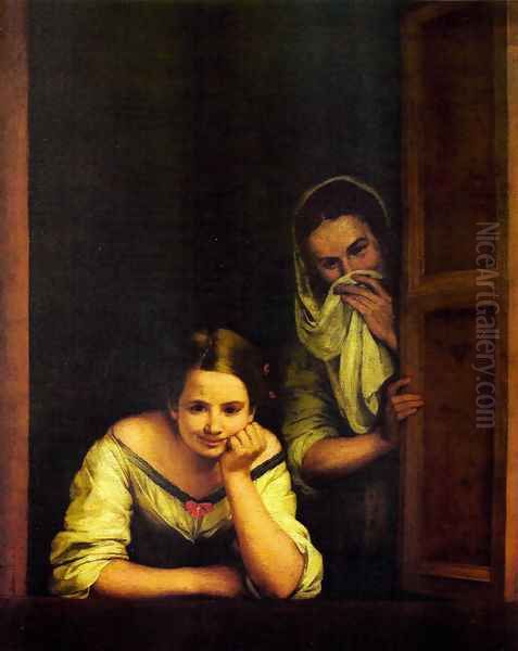 The Galicians at the window Oil Painting by Bartolome Esteban Murillo