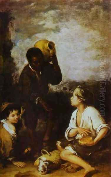 Three Boys Oil Painting by Bartolome Esteban Murillo