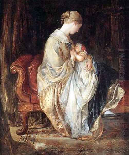 The Young Mother Oil Painting by Charles West Cope