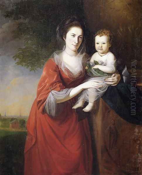 Mrs. John Dickenson and Her Daughter Oil Painting by Charles Willson Peale