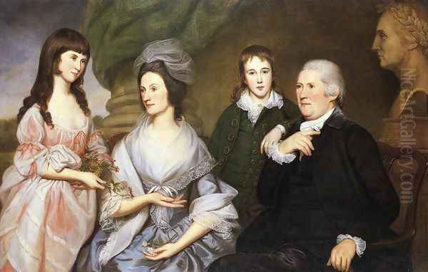 Robert Goldsborough and Family Oil Painting by Charles Willson Peale