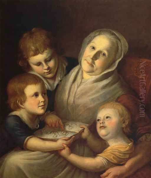 The Artist's Mother, Mrs. Charles Peale, and Her Grandchildren Oil Painting by Charles Willson Peale