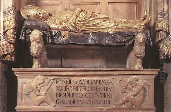 Funeral Monument to John XXIII (detail) Oil Painting by Donatello